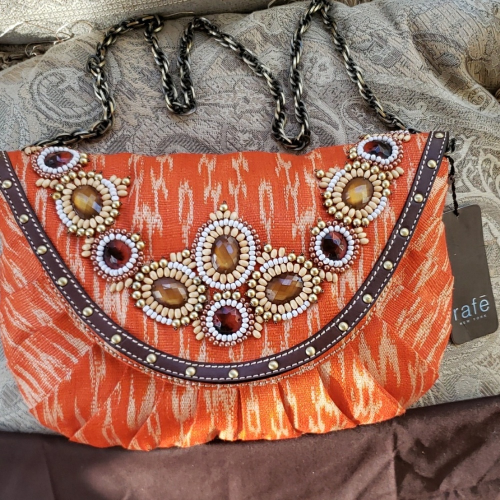One week Sale ,Rafe Orange Boho cross body  chain bag.no Storage bag